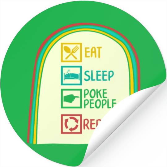 Acupuncture Stickers, Eat Sleep Poke People Repeat
