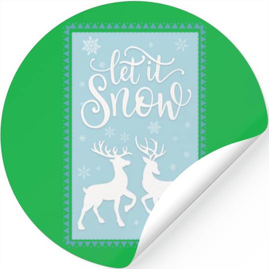 Let it snow with lovely deer couple Stickers