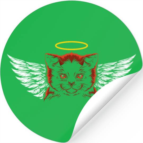 Angel and devil cat Stickers