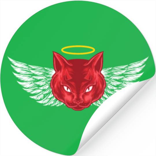 Angel and devil cat Stickers