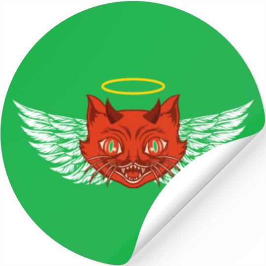 Angel and devil cat Stickers