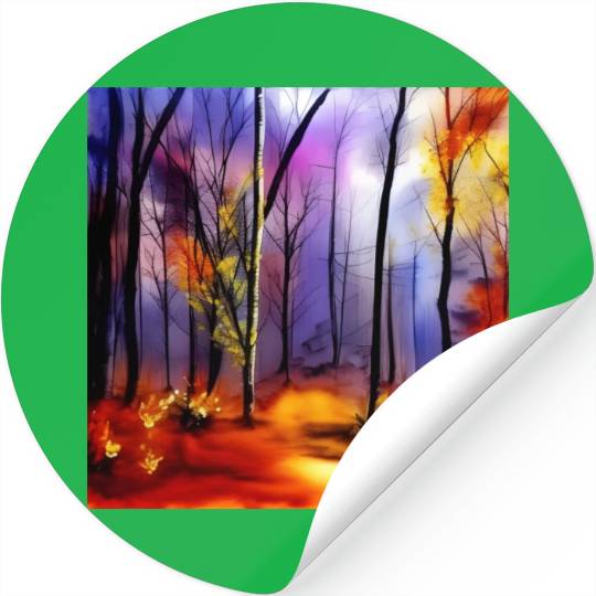 Magic watercolor nature forest Stickers