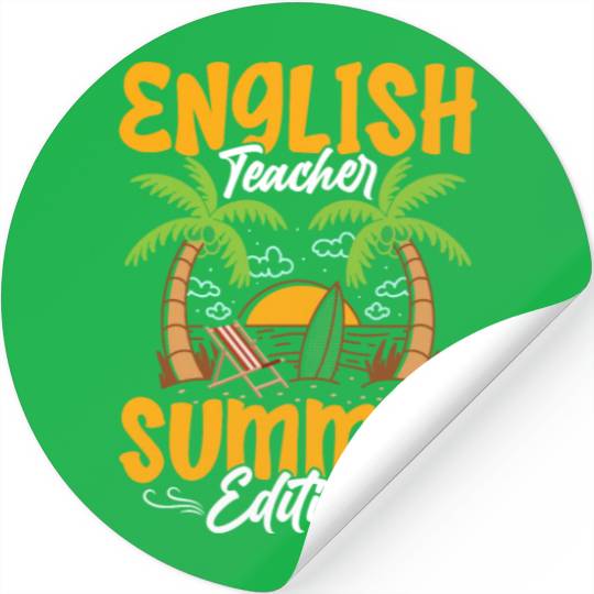 English Teacher Summer Edition Language Grammar Stickers