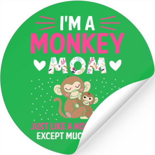 Monkey Mom Mothers Day Best Mama Ever Animal Ape Stickers