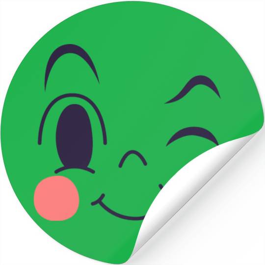 Wink expression of cartoon emotion face Stickers