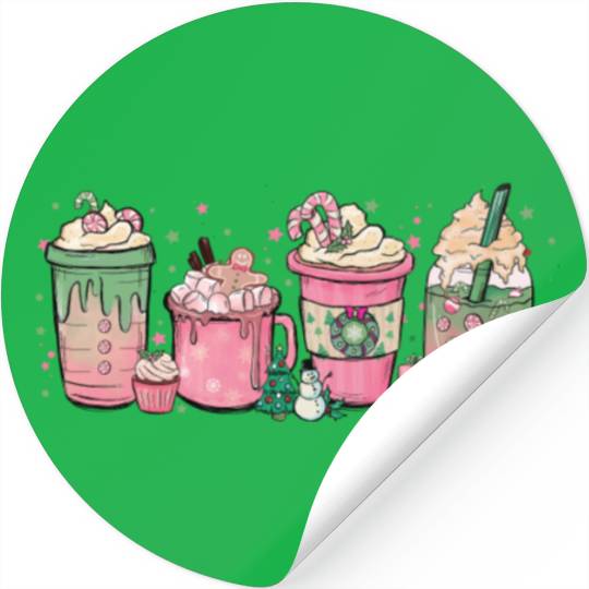 Hot Chocolate Cup Peppermint Mocha Stickers