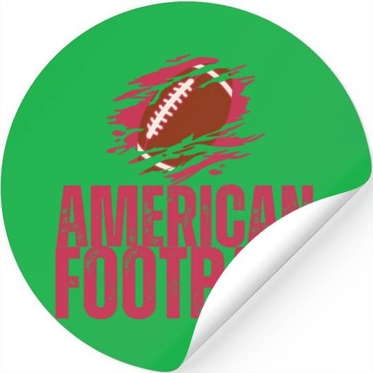 Red American Football Sport Design Game Day Tees Stickers
