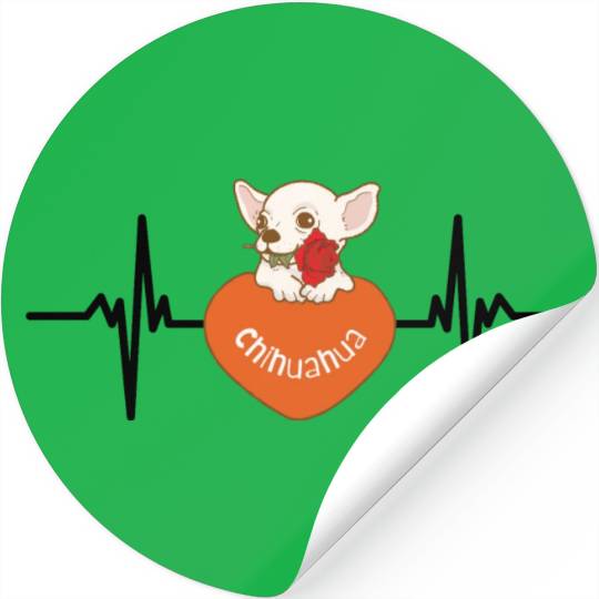 Heart Beat Chihuahua, when give the rose to belove Stickers