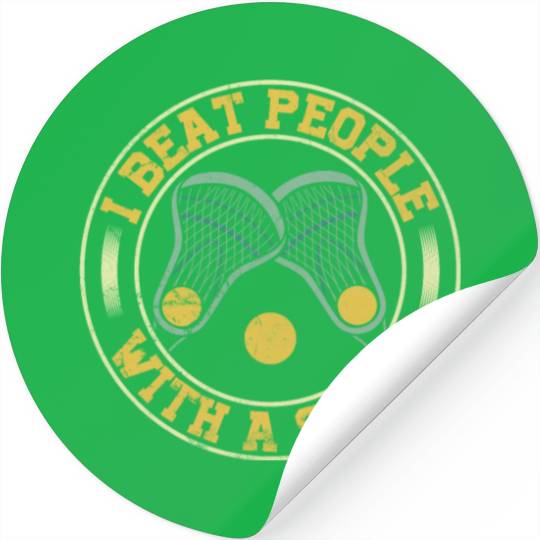 I Beat People With A Stick Funny Lacrosse Stickers