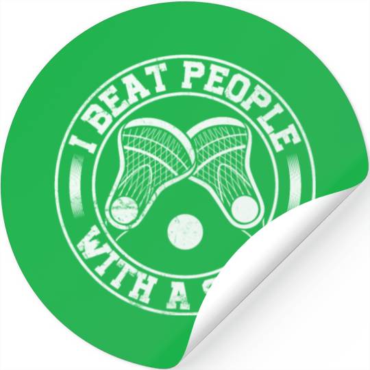 I Beat People With A Stick Funny Lacrosse Stickers