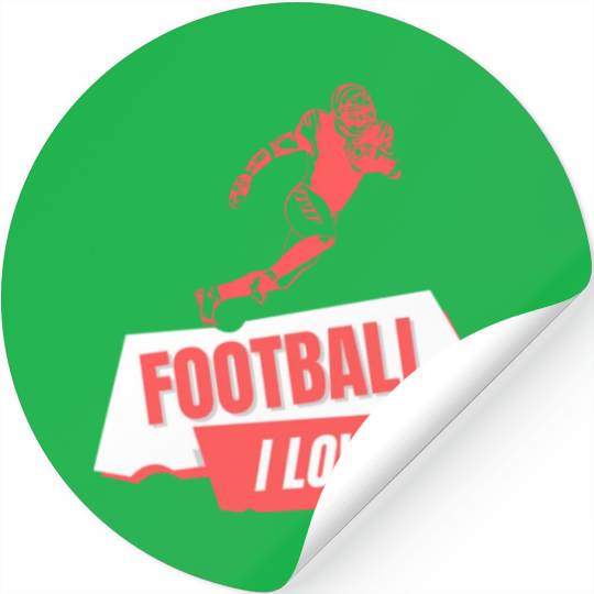 I Love Football Game Day Stickers, Football Stickers
