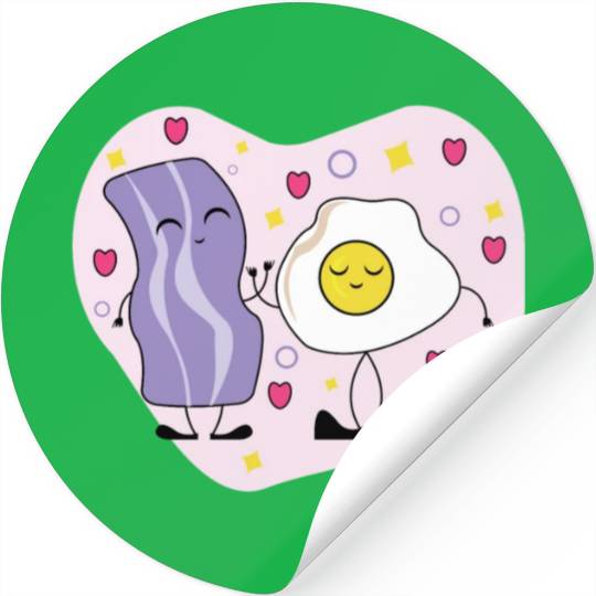 Breakfast Buddies for Bacon Eggs Lover Stickers