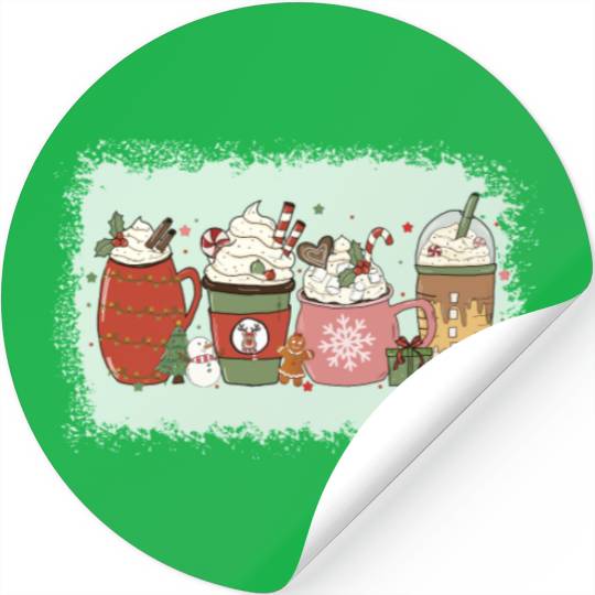 Christmas Hot Chocolate Peppermint Mocha Stickers