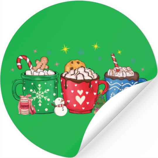 Christmas Hot Chocolate Cup Stickers