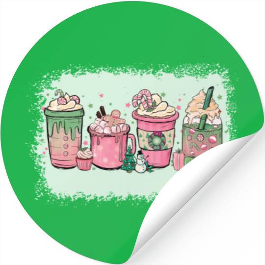 Hot Chocolate Cup Peppermint Mocha Stickers