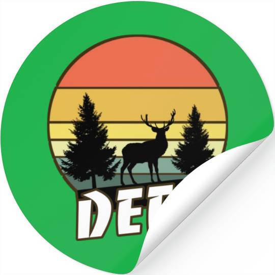 Deer funny sunset sunrise summer Gifts Stickers
