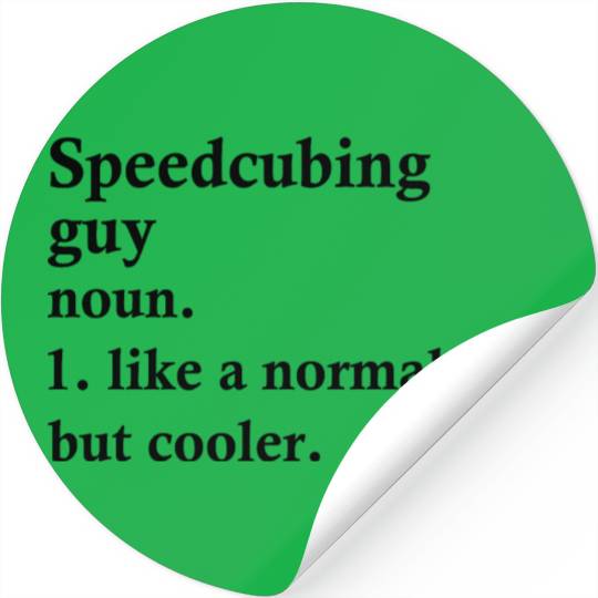 Speedcubing Guy Funny Cuber Definition Stickers