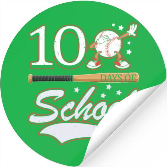 100 Days Of School Sports Game Baseball Player Stickers