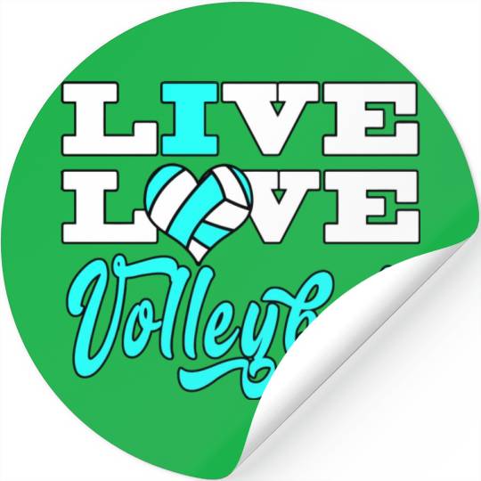 Volleyball Live Love Light Blue For Girlsns Stickers