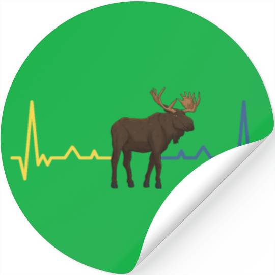 Sweden Heartbeat Flag Moose Stickers