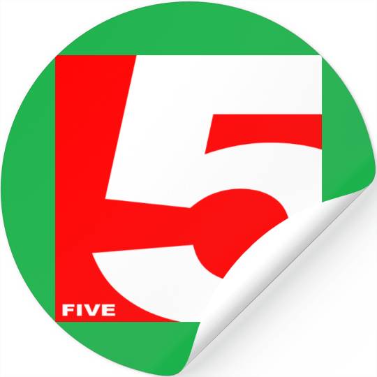 NUMBER 5 RED Stickers