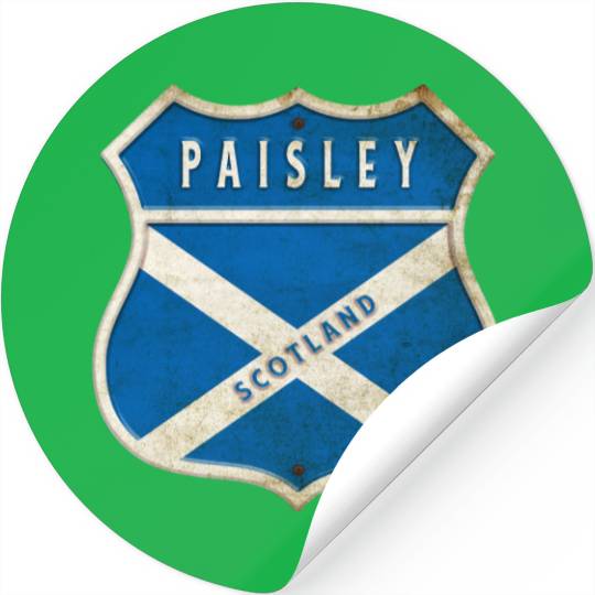Paisley Scotland coat of arms flag design Stickers
