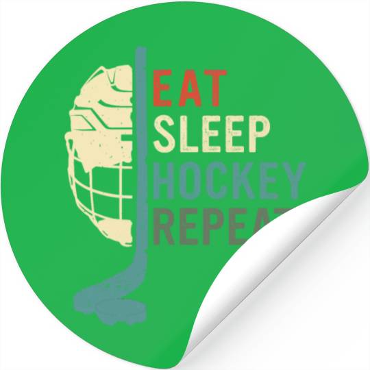 Eat Sleep Hockey Repeat Stickers
