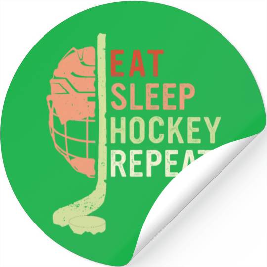 Eat Sleep Hockey Repeat Stickers