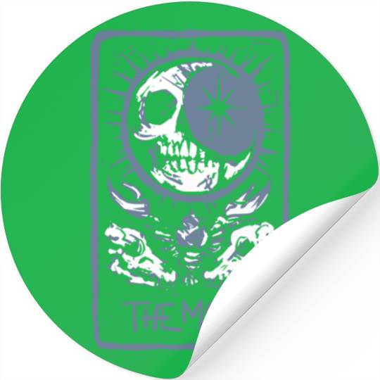 The Moon Skeleton Skull Tarot Card Stickers