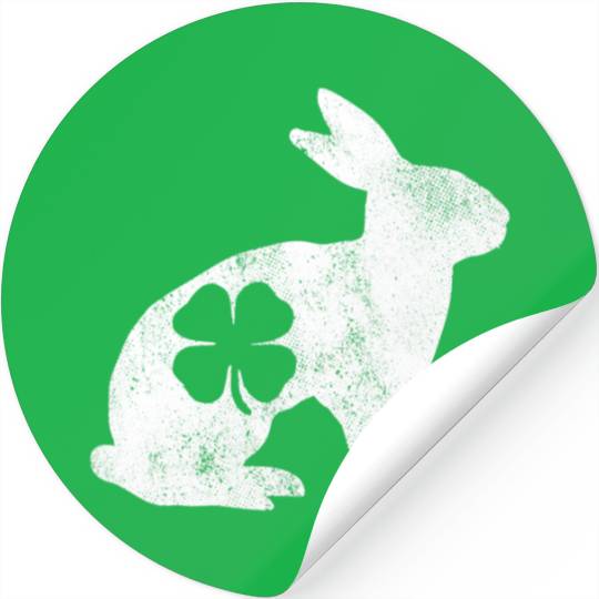 St Patrick's Day Rabbit Bunny Irish Green Shamrock Stickers