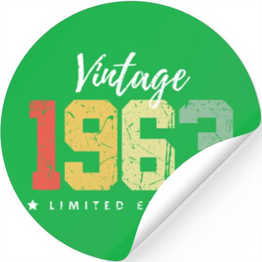 60 Years Vintage 1963 Retro 60th Birthday Stickers