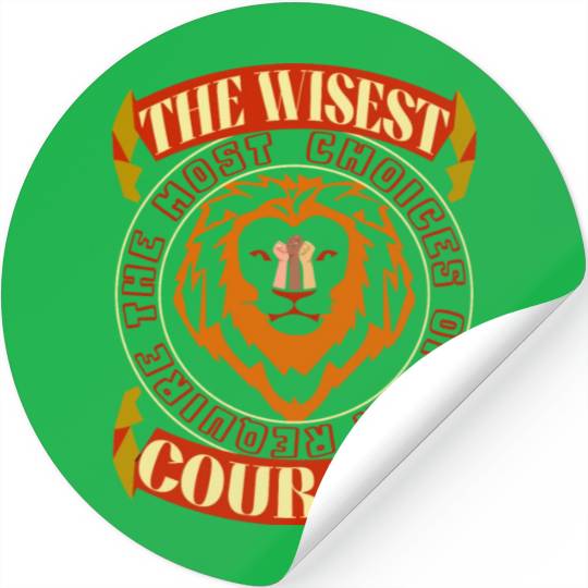 wisdom lion typography Stickers design
