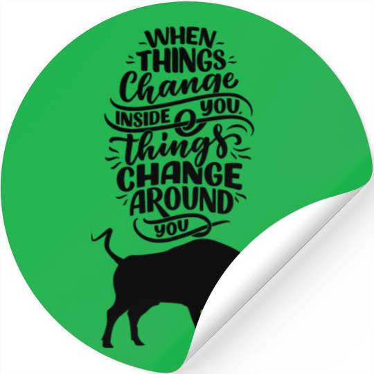 stay positive with a black bull sticker Stickers