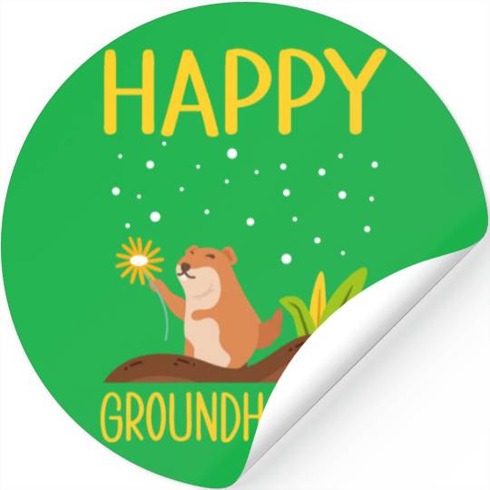 Happy Groundhog Day Stickers