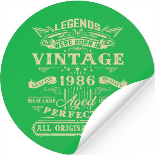 36th Birthday Gift For Legends Born 1986 36 Yrs Ol Stickers