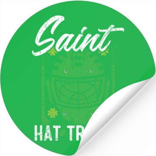 Saint Hat Trick's Hockey Player St. Patrick's Day Stickers