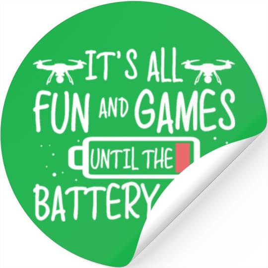 Fun And Games Drone Battery Quadcopter Pilot Stickers