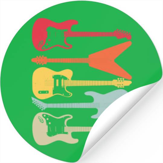 Guitar Player Retro Style Guitarist Gift Stickers