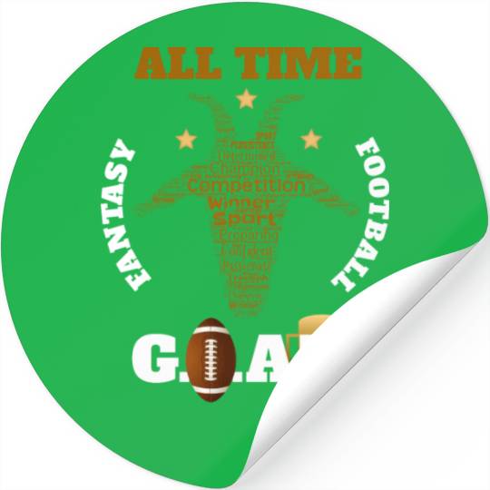 All Time Fantasy Football GOAT Apparel Stickers