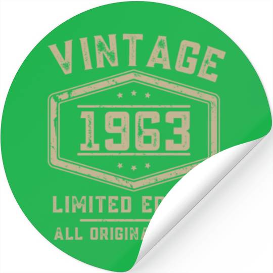 60 Years Vintage 1963 Retro 60th Birthday Stickers