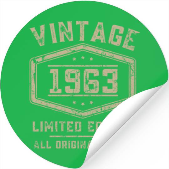 60 Years Vintage 1963 Retro 60th Birthday Stickers