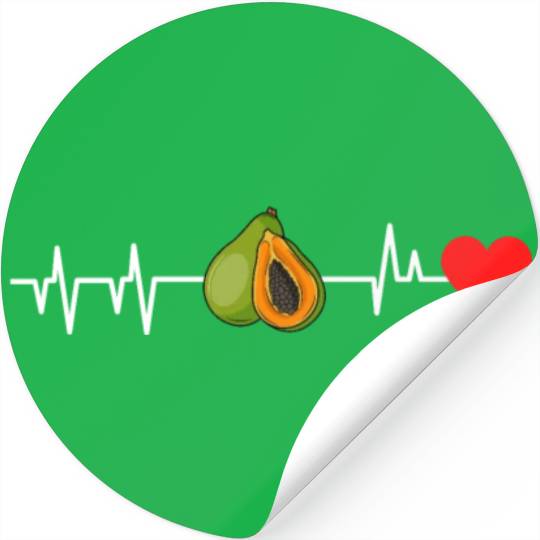 Papaya Heartbeat Stickers