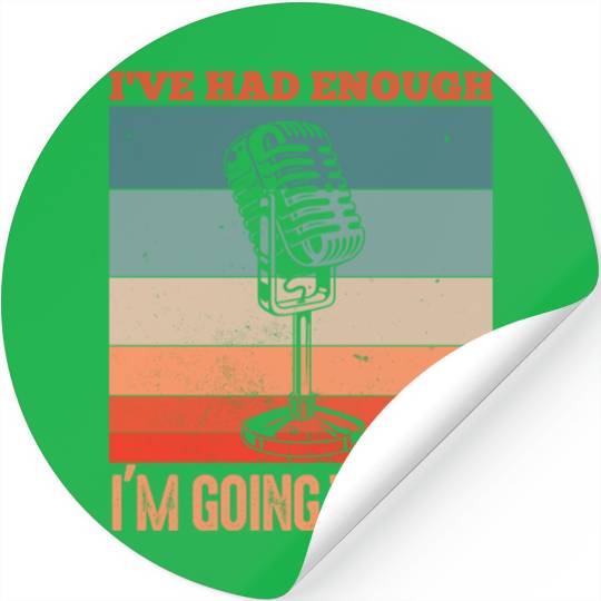 Funny singer microphone saying motif Stickers