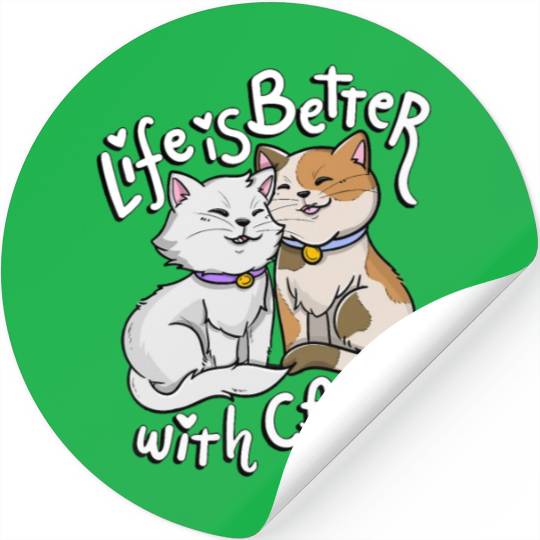 Valentine's Cat Lover Life Is Better With Cats mot Stickers