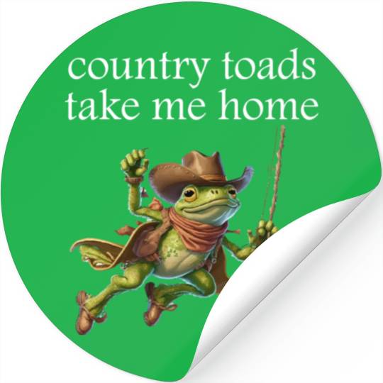 Cowboy Frog,country toads take me home Stickers