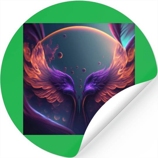 Flaming phoenix wings Stickers