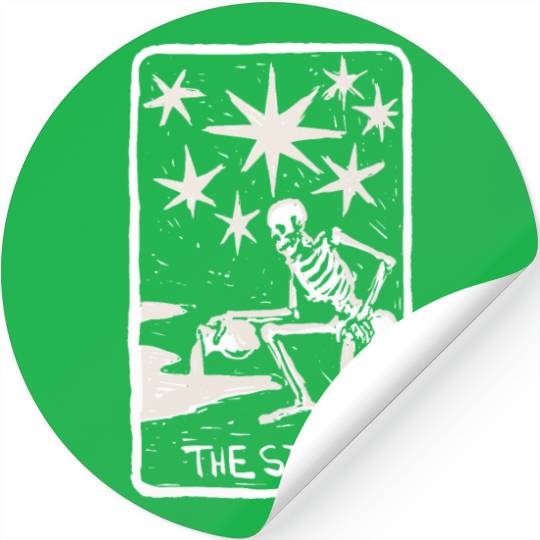 The Star Skeleton Skull Tarot Card Stickers