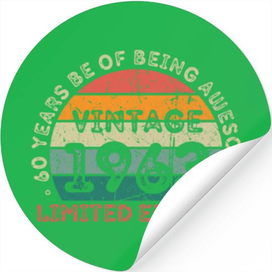 60 Years Vintage 1963 Retro 60th Birthday Stickers