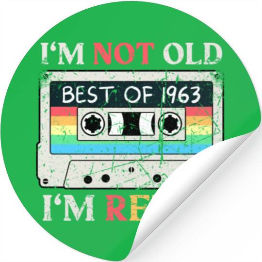 60 Years Vintage 1963 Retro 60th Birthday Stickers