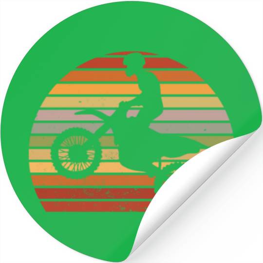 Retro Motocross Rider Dirtbike Stickers